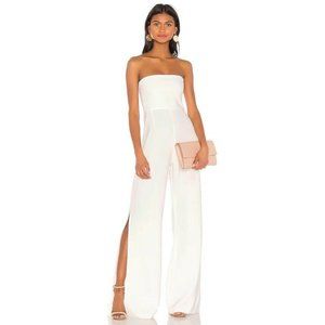 Nookie Glamour Jumpsuit White Strapless Split Leg Wedding Party XS NWT $289
